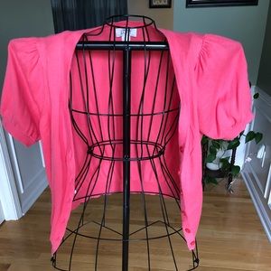 Ann Taylor LOFT shortsleeve cardigan medium coral